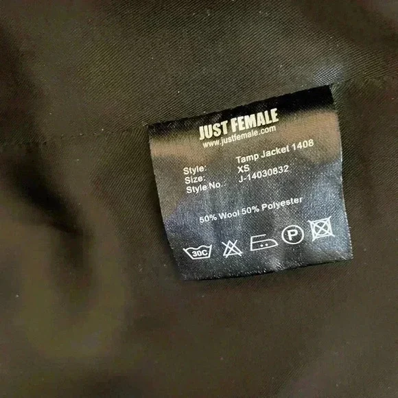 Just Female wool blend  Coat size XS. Black - Picture 8 of 10